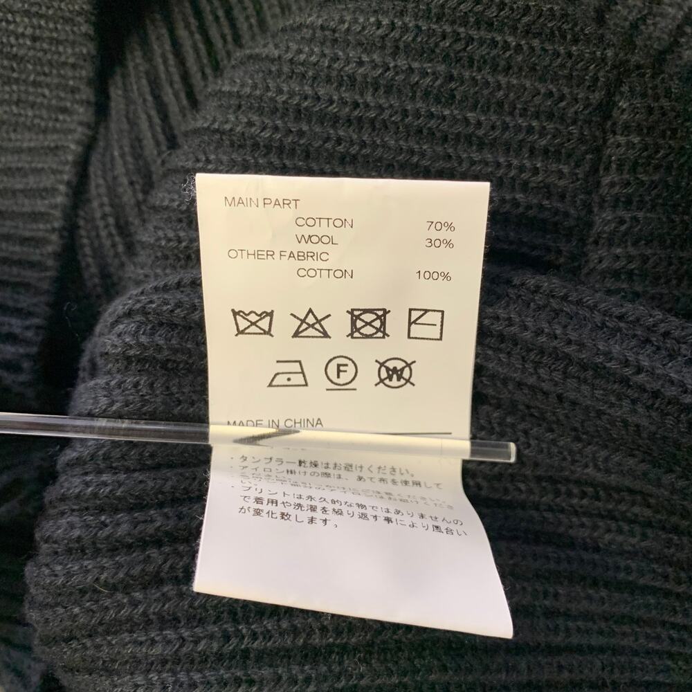 NEIGHBORHOOD Size XL Black Patch Wool Cotton Ribbed Sweater - Picture 6 of 6